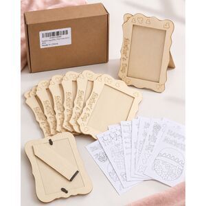 ParsMunto Mother's Day Wooden Photo Frame Craft Kit Set of 6 DIY Coloring